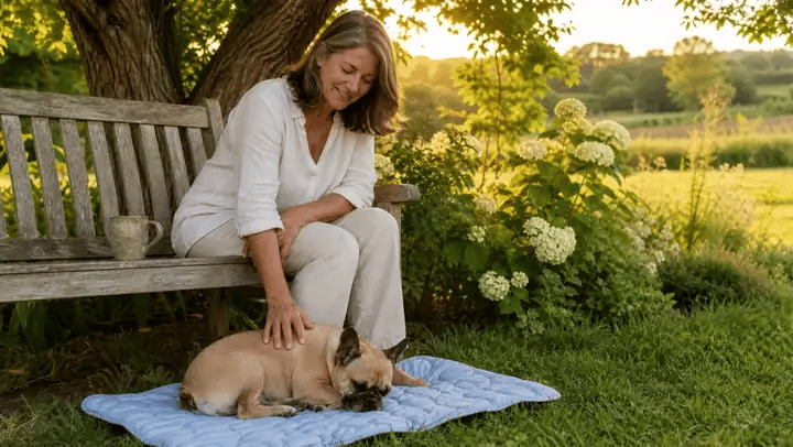 Evening in the backyard: for the first time, cooling down no longer depends on the weather.